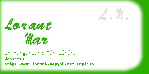 lorant mar business card